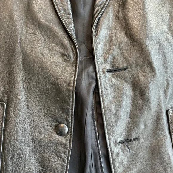 Pioneer Wear Albuquerque Vintage Black Genuine Leather Western Blazer Jacket 42 - Picture 5 of 15